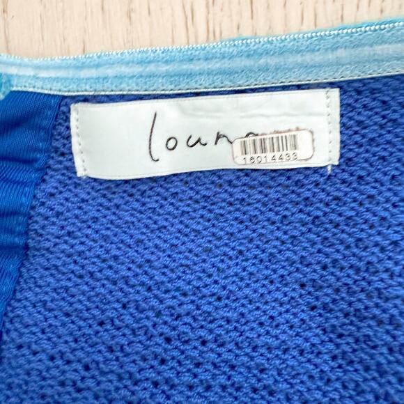 Louna Strapless Lace Up Crochet Knit Cropped Top Blue Size Large - Picture 6 of 7